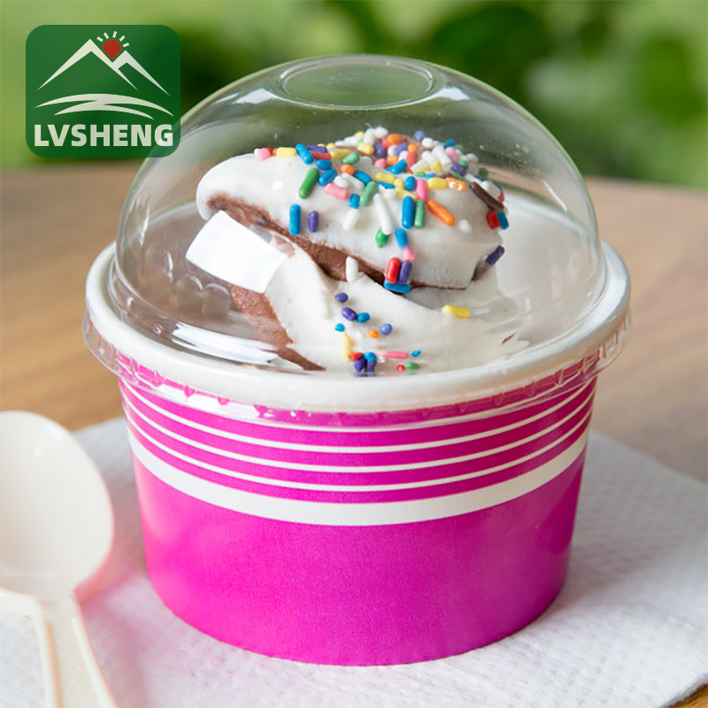 Tailles de tasse de crème glacée en papier avec des couvercles en gros